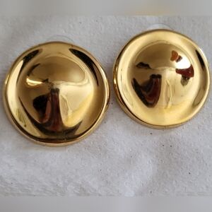 VTG Earrings Monet Gold Tone Round  Earrings